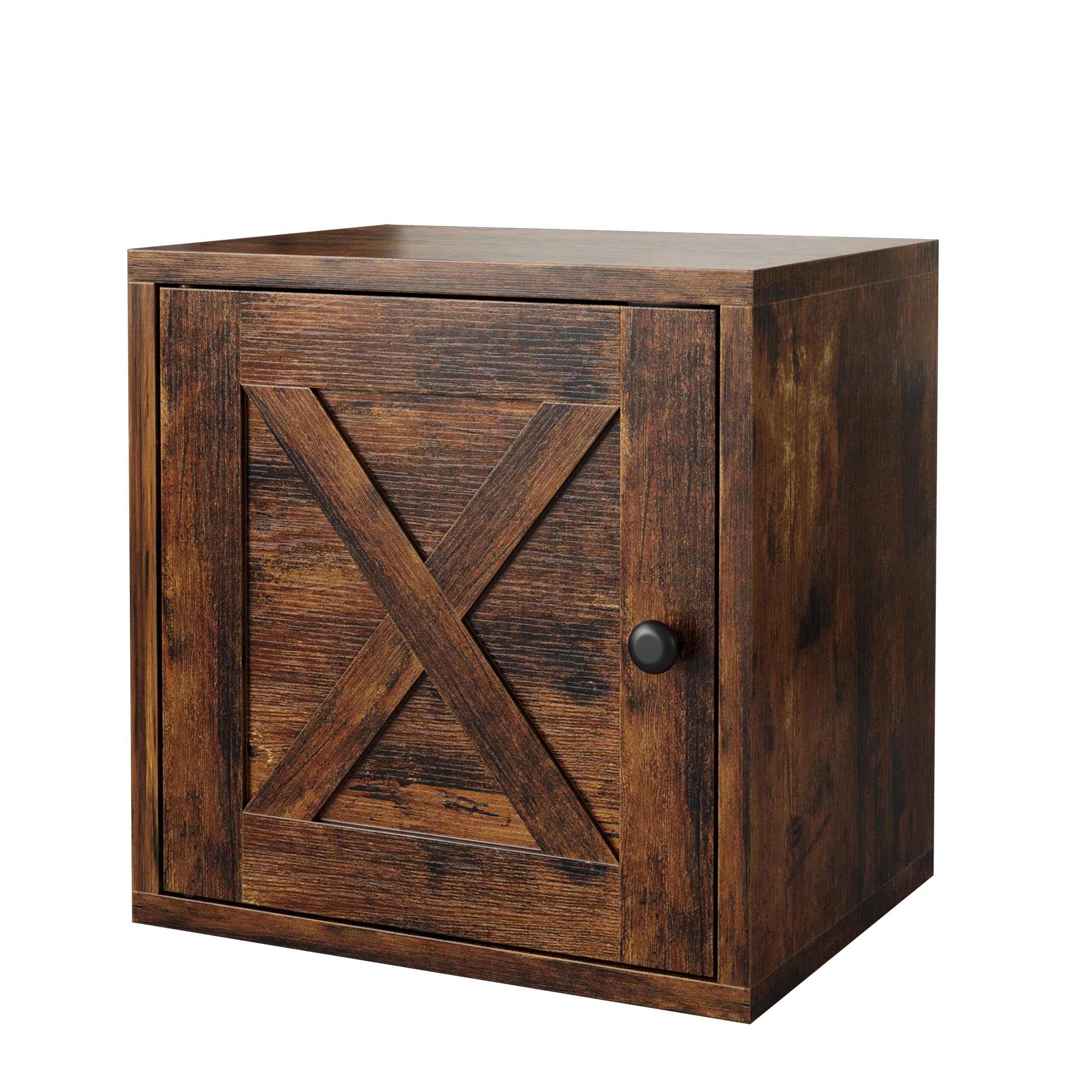 Photo 1 of FUSUNBAO Magic DIY Cube Storage Organizer Stackable Cubes for Home Books Clothes Toy-Modular Cubby Storage System-Office Cubical-Bookcase Closet (Antique Brown, Door Cube)