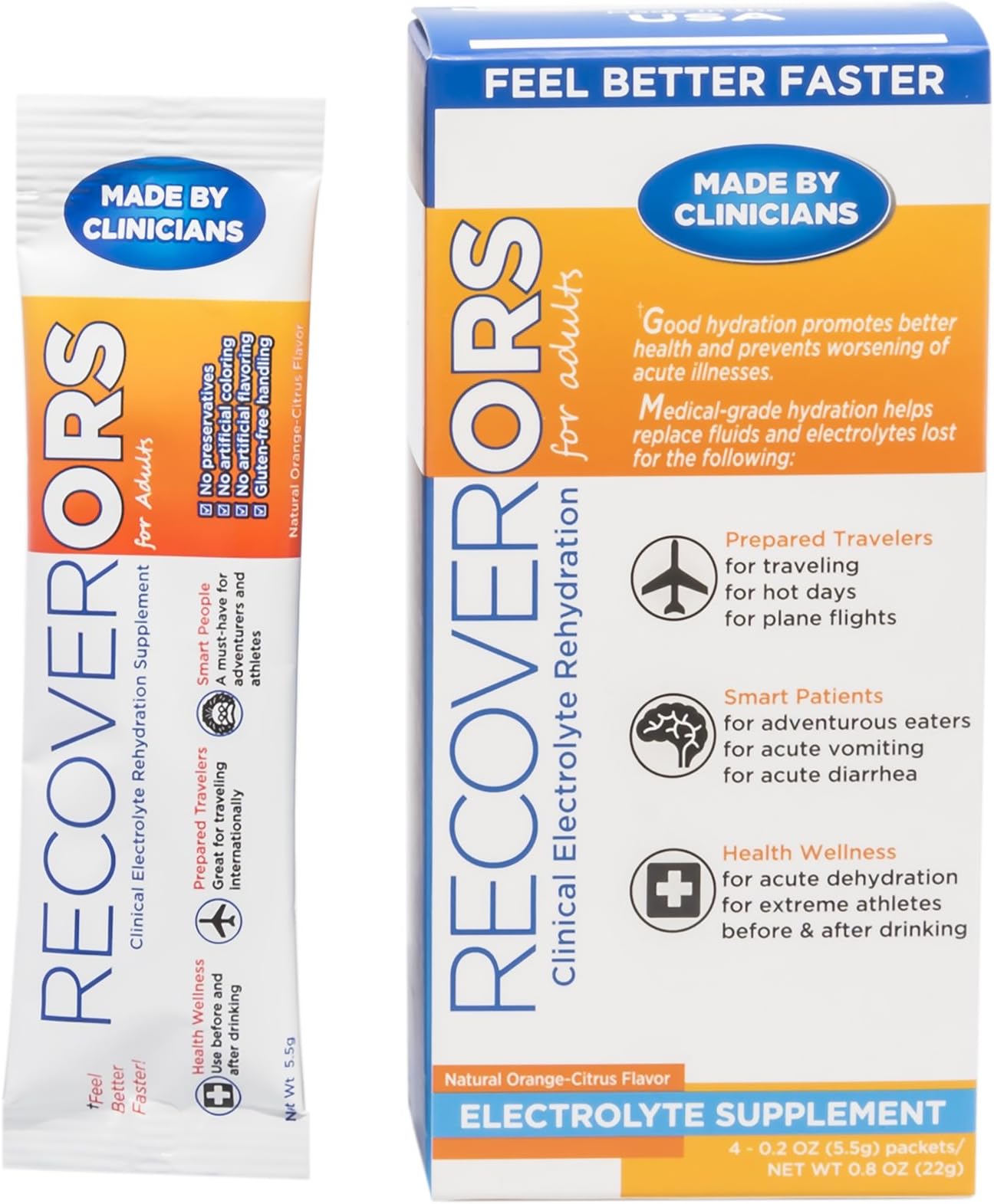 Recovery Electrolytes for Drinking, Exercise, Diarrhea, Vomiting, Hydration