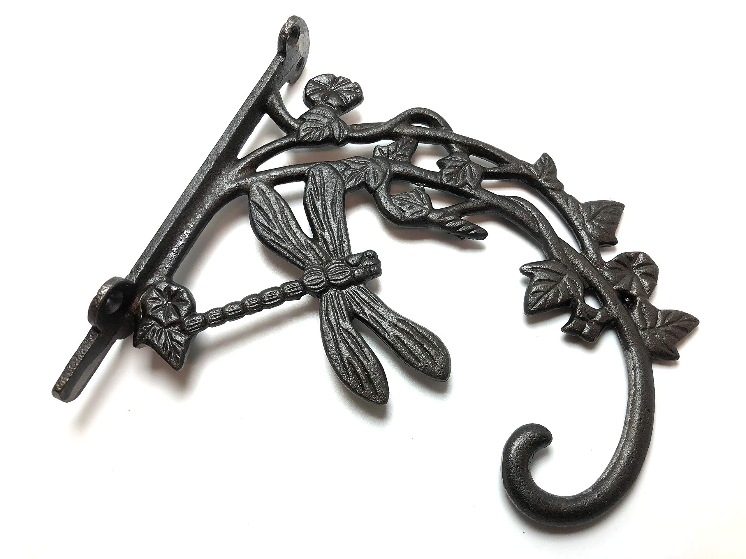 Oakcrafts Small Antique Iron DRAGONFLY Plant Hanger
