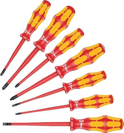 Wera Kraftform Plus 7pc Screwdriver Set 160iSS-7 VDE 1000V Red Yellow