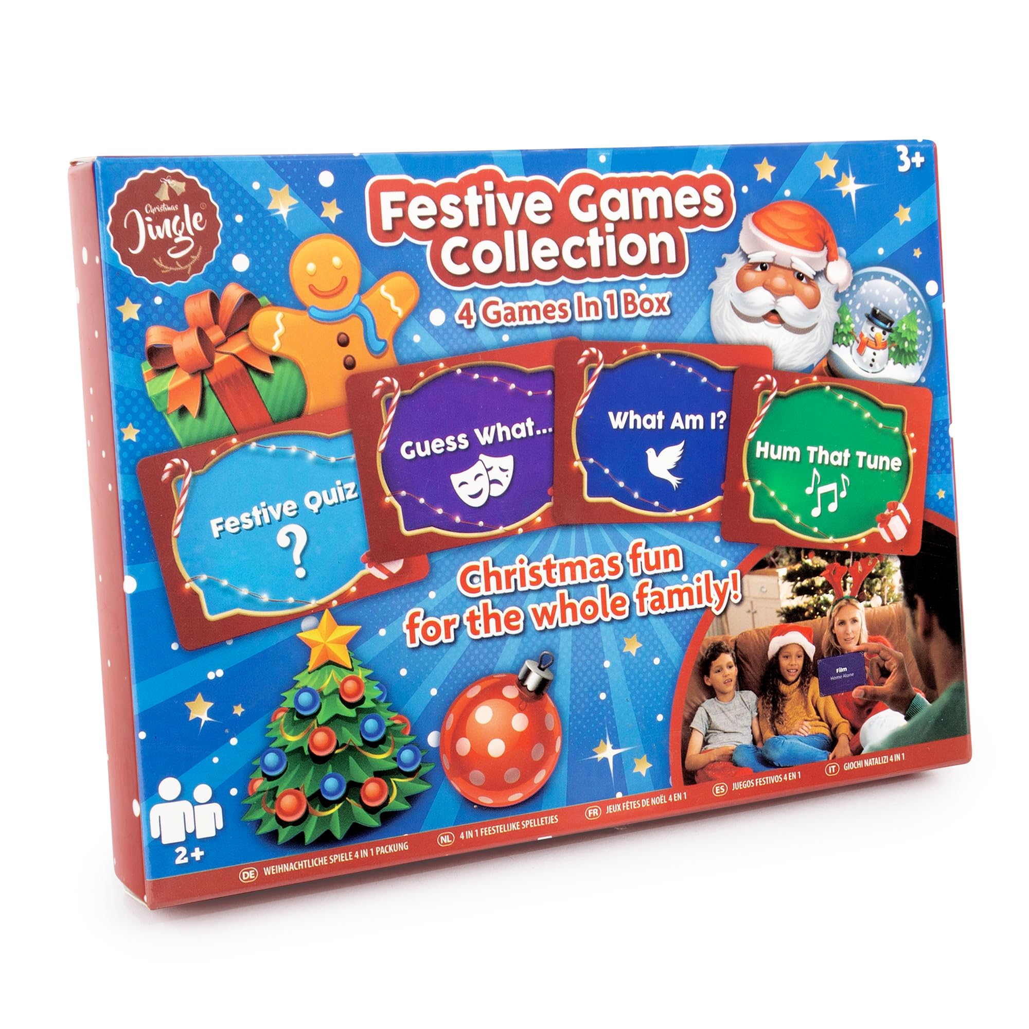 abeec Festive Family Board Games Collection | Fun 4-in-1 Card Games for Kids & Adults | Christmas Quiz, Guessing & Music Games | Holiday Entertainment for Parties, Family Nights & Christmas Day