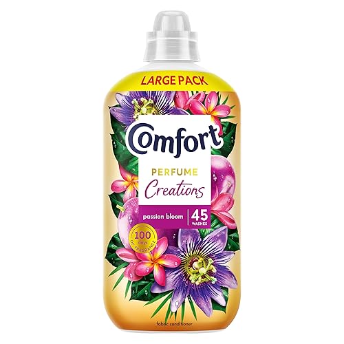 Comfort Perfume Creations Passion Bloom Fabric Conditioner with Motion-Activated Fragrance Technology 100 Days of Freshness 45 washes (1.35 L)