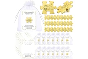 Solsew Employee Appreciation Gifts Puzzle Piece Lapel Pin Inspirational Lapel Pins Thank You Gift Cards Organza Bags Puzzle Pin Gift Bulk Team Appreciation Gifts for Coworker Staff Employee