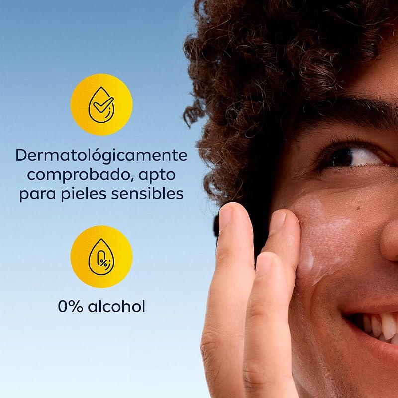 Sensitive Hidratante Protector FP15 (1 x 75 ml), 0% alcohol antirritación crema facial hidratante para hombres con piel sensible, con protector solar FP15