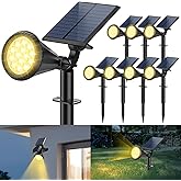 Katipeal Solar Spot Lights Outdoor, 4 Modes/8 Pack Solar Spotlights Waterproof, 180° Adjustable Powered Landscape Lights, Outdoor Solar Lights for Yard Garden Pathway Flag Tree Wall Statue Warm White