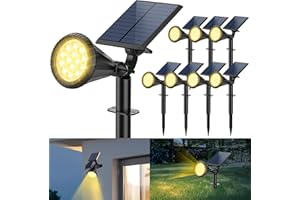 Katipeal Solar Spot Lights Outdoor, 4 Modes/8 Pack Solar Spotlights Waterproof, 180° Adjustable Powered Landscape Lights, Outdoor Solar Lights for Yard Garden Pathway Flag Tree Wall Statue Warm White