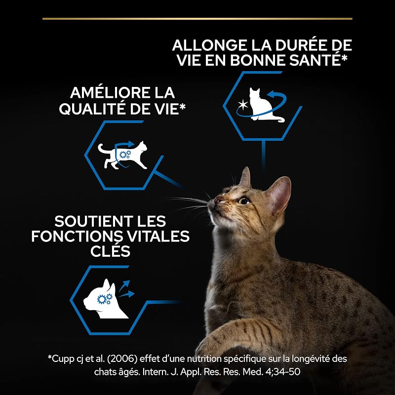 PURINA PRO PLAN | LONGEVIS | Sterilised 7+ | Alimentation complète pour Chat Senior Stérilisé de 7 ans et plus | Pour une vie plus longue en bonne santé | Au Saumon | Croquettes | Sac | 3Kg