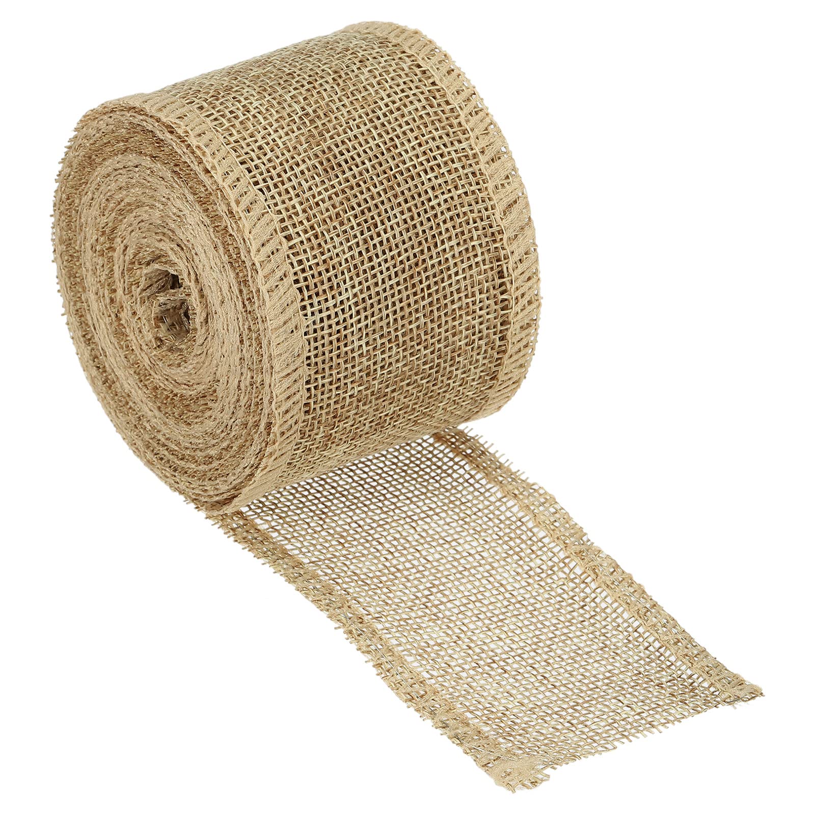 PATIKIL 2 Inch Wide 6.56 Yards Polyester Gingham Ribbon Wired Edge Ribbon, 1 Pack for Christmas Decoration Wrapping Light Brown