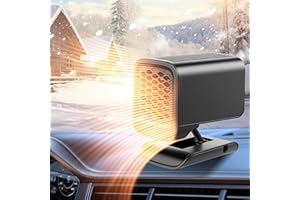 JOTUPLUN Foldable Car Heater, 12V 150W Quick Heating and Cooling System for Instant Defrosting and Defogging Compatible with Cigarette Lighter, 360 Degree Rotatable Windscreen Defogger for Cars SUVs Trucks