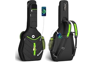 CAHAYA Acoustic Guitar Case - Soft, 5 Pockets, 0.47in Thick Padding, Adjustable Shoulder Strap, Fits 40/41/42in Guitars