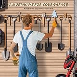 zacurter Garden Tool Storage Rack Wall Mounted 16 Hook 50kg Capacity view 2