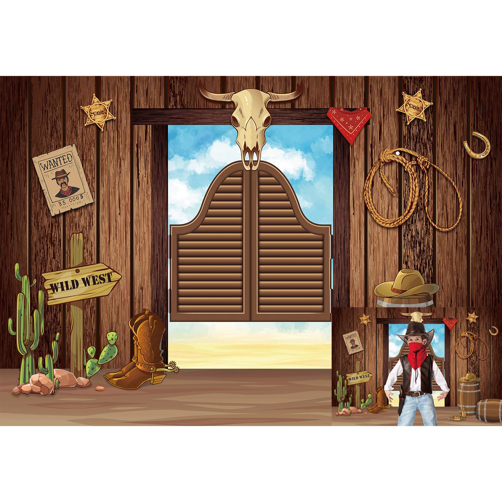 Buy Allenjoy 7x5ft Wild West Backdrop Cowboy Party Supplies American