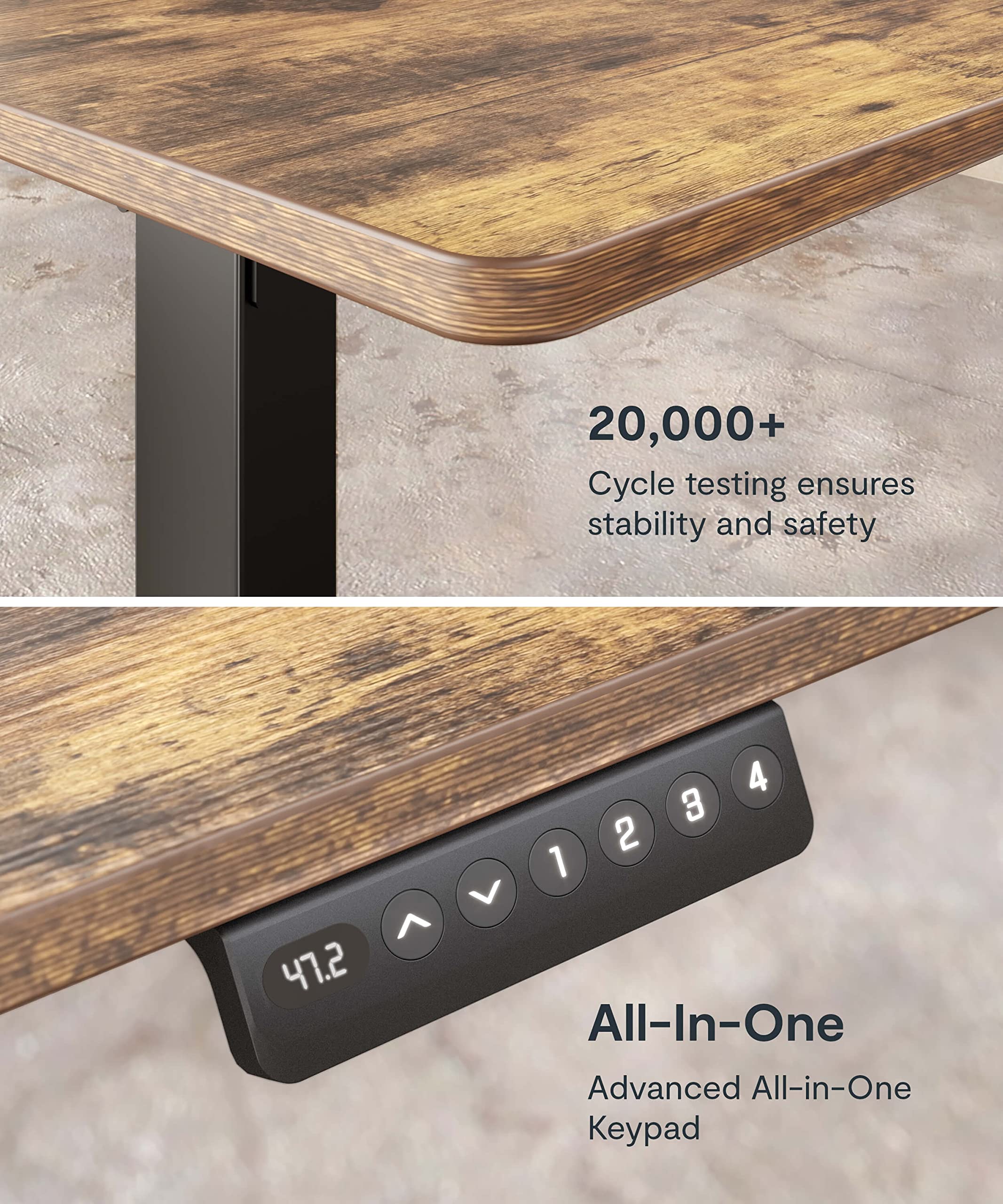 FLEXISPOT EN1 Electric Stand Up Desk 55 x 28 Inches WholePiece Desktop