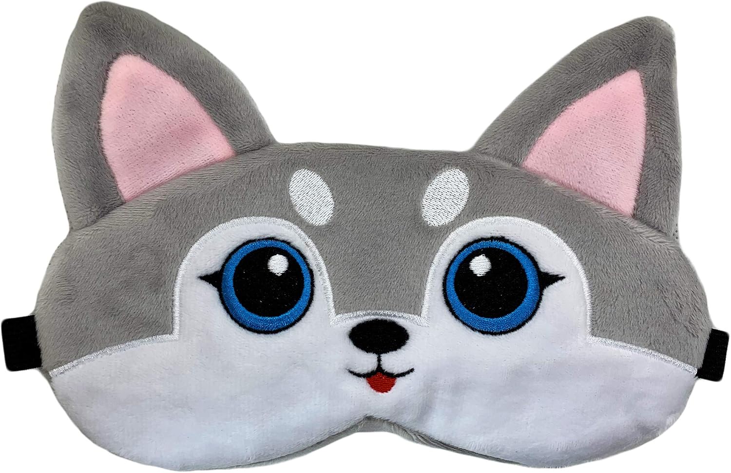 Fluffy Animal Eye Mask for Sleeping - (Husky) Adjustable Strap Sleep Mask