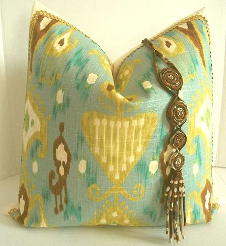 Amazon Com Handmade Ikat Pillows Custom Throw Pillows Blue And