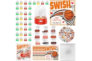 Gosodeny Valentine's Day Gifts 36 Pack Mini Finger Basketball Shooting Game Basketball Keychains Basketball Stickers Basketball Party Favors Classroom Rewards Carnival Prizes Party Supplies for Kids