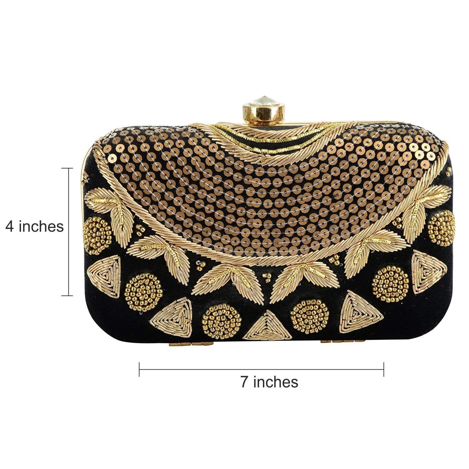 tooba women's sequence necklace box clutch