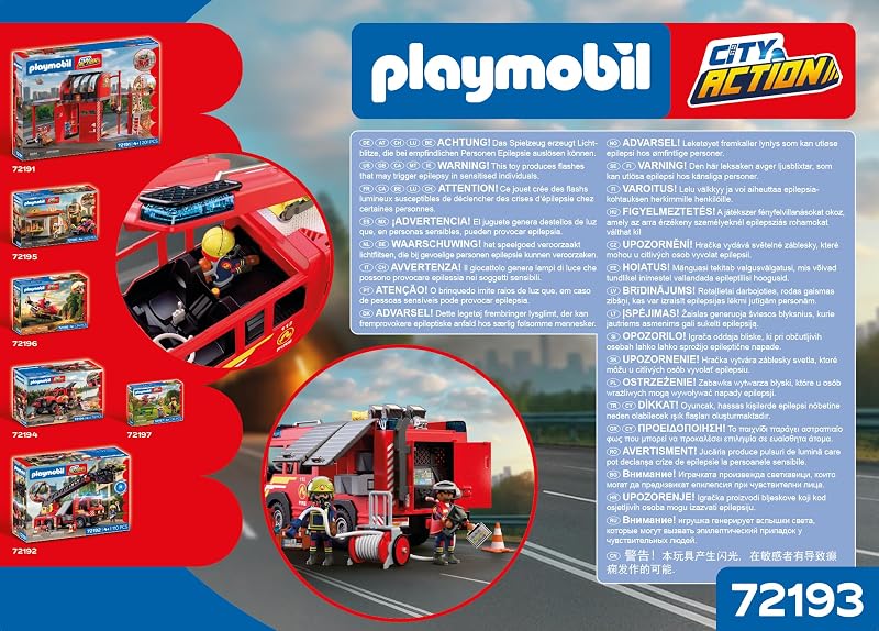 | City Action | Feuerwehr‑Rüstfahrzeug | Einsatzfahrzeug mit Licht & Sound, Löschkanone, Schaumgeschoss & umfangreicher Ausrüstung | Für Kinder ab 4 Jahren | 72193