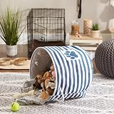 Bone Dry Striped Paw Patch Bin Large Round Navy 15x18x18 Storage view 5