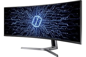 SAMSUNG 49” Odyssey CRG Series Dual QHD (5120x1440) Curved Gaming Monitor, 120Hz, QLED, HDR, Height Adjustable Stand, Radeon FreeSync, LC49RG90SSNXZA