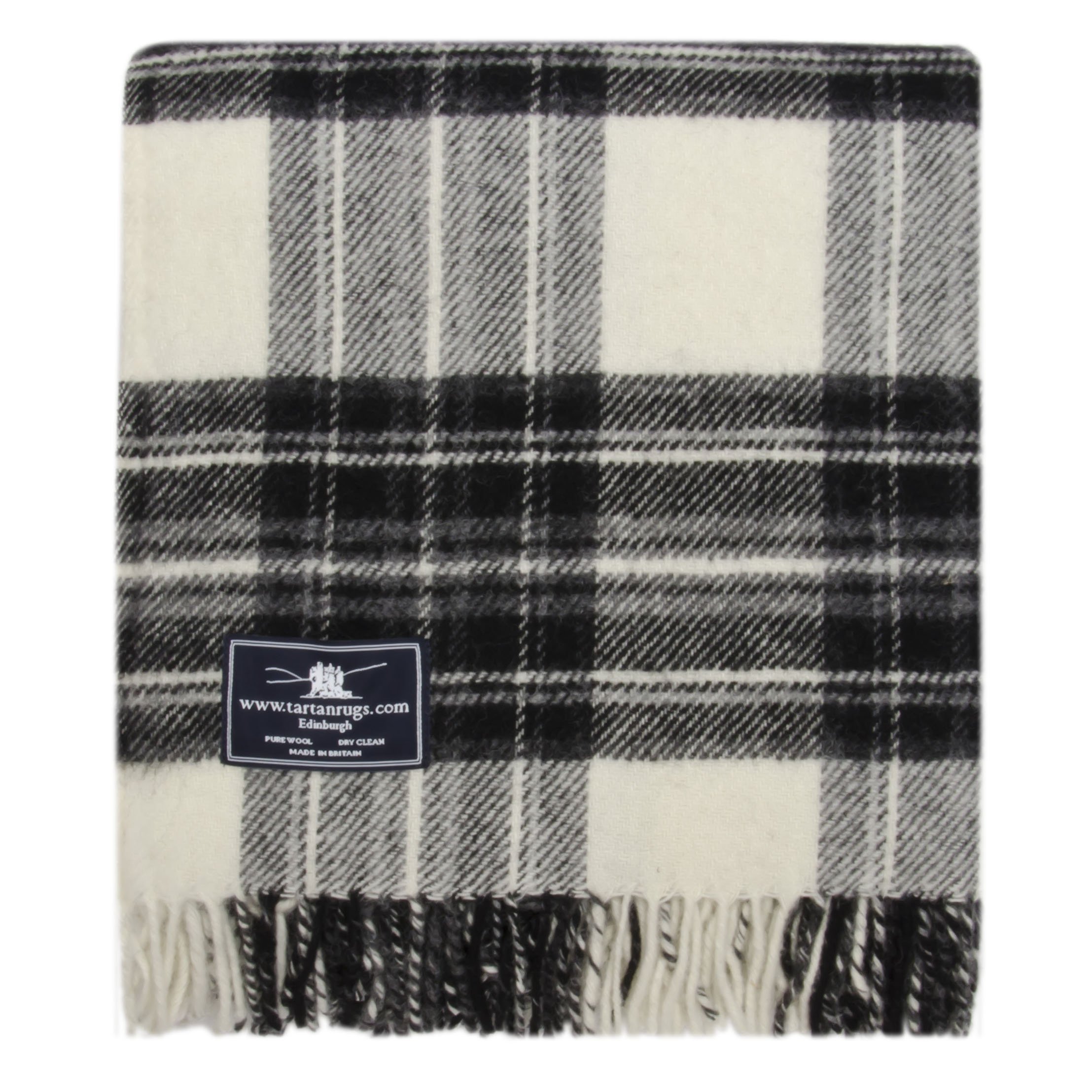 Tweedmill Textiles Grey Dress Stewart Tartan Premium Wool Travel Rug