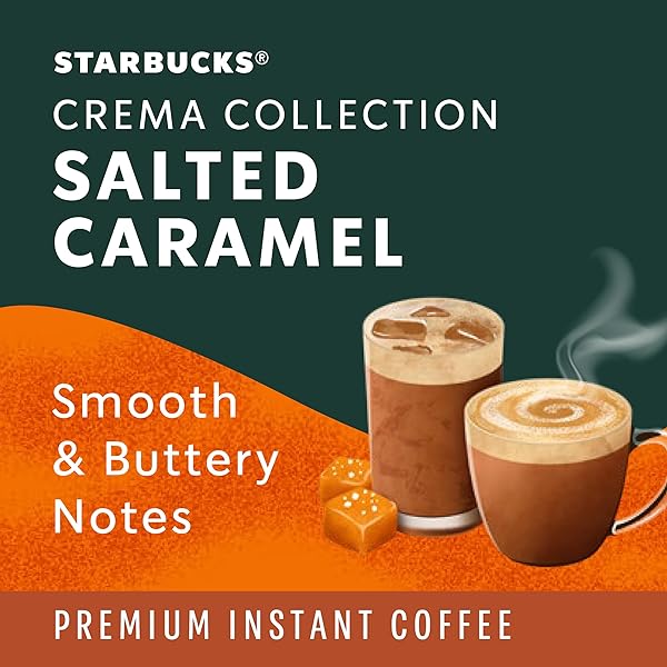 STARBUCKS CREMA COLLECTION PREMIUM INSTANT SALTED CARAMEL FLAVORED INSTANT COFFEE, 100% ARABICA BEANS, 1 TIN (7.12 OZ) 7.12 OZ