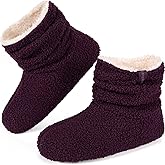 LongBay Women’s Warm Curly Fur Bootie Slippers Comfy Plush Fleece Boots Memory Foam House Shoes