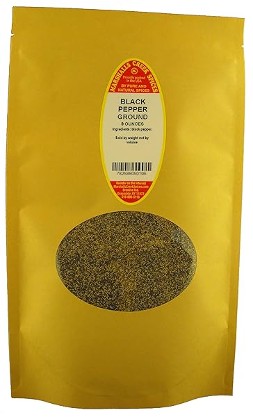 MARSHALLS CREEK SPICES MARSHALLS CREEK SPICES BLACK PEPPER GROUND 8 OUNCE ECO FRIENDLY KRAFT STAND-UP POUCH