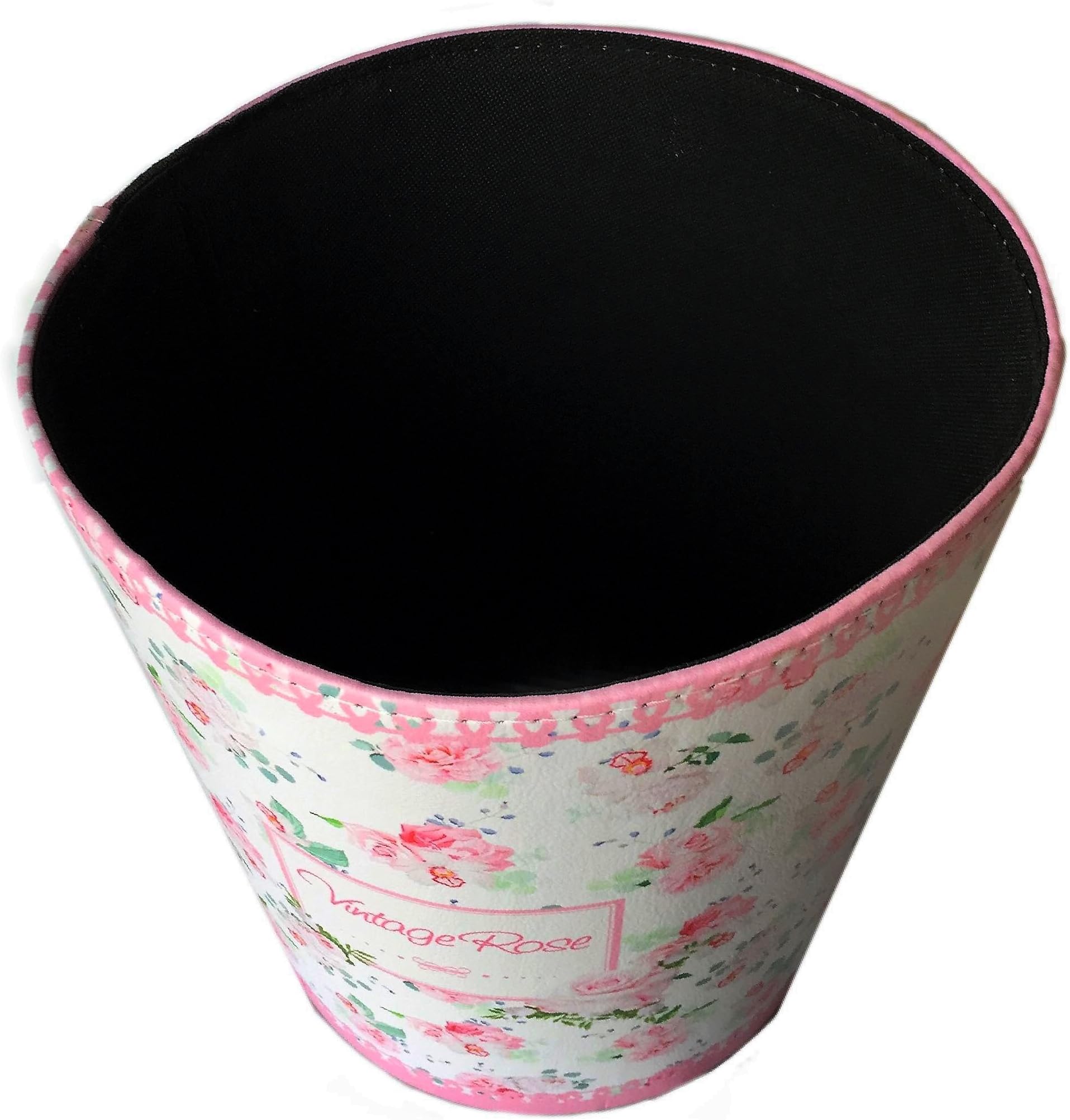 Office Bin without lid Rubbish Bin For Bathroom And Dressing Table, Dustbin, Retro Flowers, 26 x ø26,5 cm