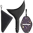 Rquite Female Urinal Pee Cloth Set, Portable Female Urination Device, Reusable Pee Funnel & Rag with Discreet Carry Bag, Silicone She Pee Cup for Womens Stand to Pee Camping Gear Hiking Accessories