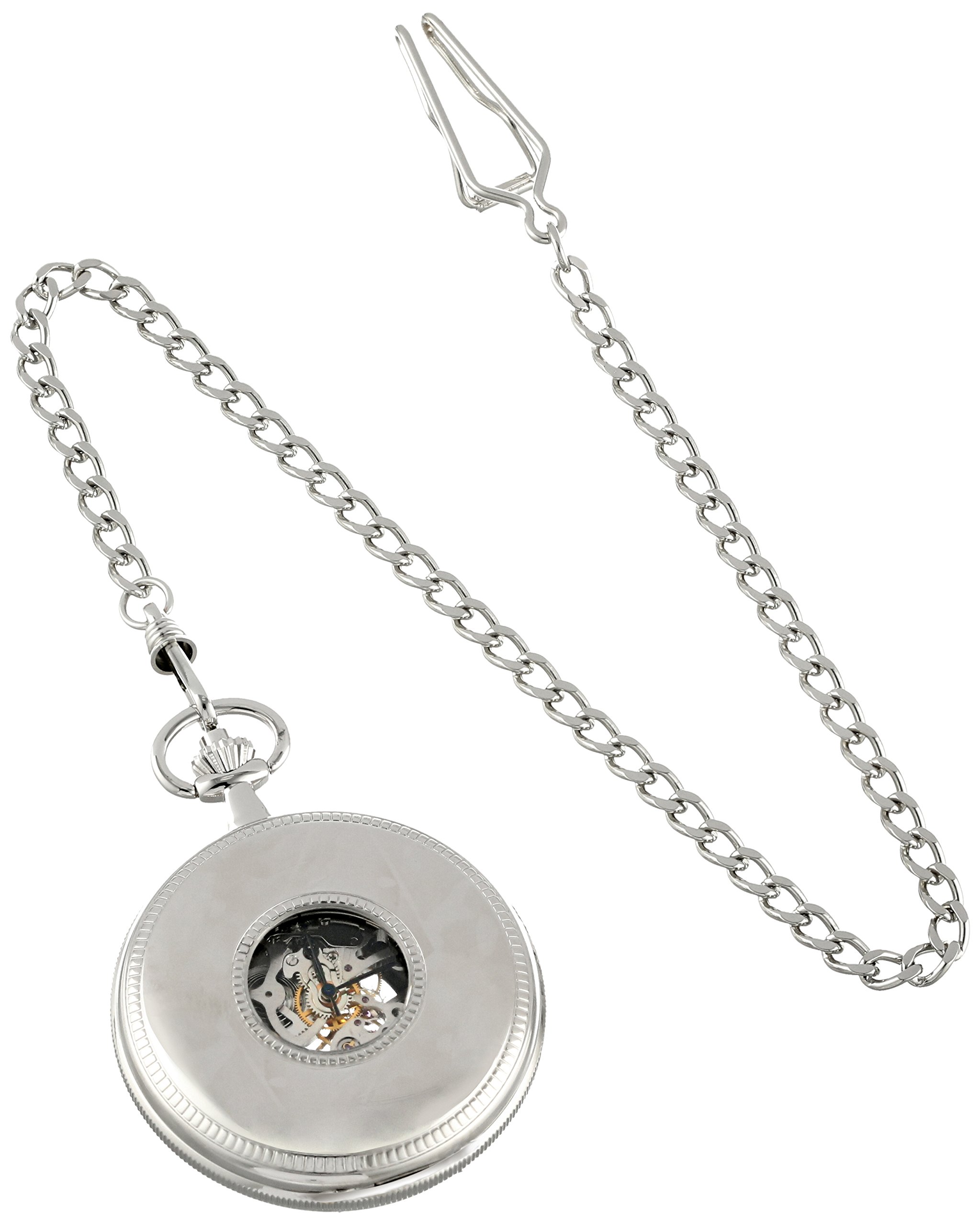 CHARLES-HUBERT PARIS 3953-W Classic Collection Analog Display Mechanical Hand Wind Pocket Watch