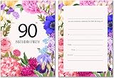 Olivia Samuel 90th Birthday Floral Party Invitations 20 Pack Ready to Write UK view 5