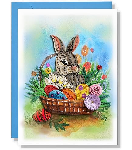 Pack De 5 Tarjetas De Felicitación De Pascua En Blanco - Con Sobres - Diseño Moderno Y Multicolor
