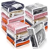 Kingdder 16 Pcs Clear Zippered Storage Bags Plastic Sweater Bags with Zipper 12 x 12 x 4 Inch Vinyl Sheet Organizer and Storage for Clothing Blankets Sheet Linen Bed Pillow Cube Organizer