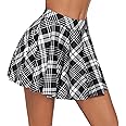 Avidlove Pleated Mini Skirt Plaid Skirts High Waist A Line Skater Skirt for Lingerie Schoolgirl