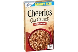 Cheerios Oat Crunch Cinnamon Breakfast Cereal, Made with Whole Grain, Family Size, 24 oz