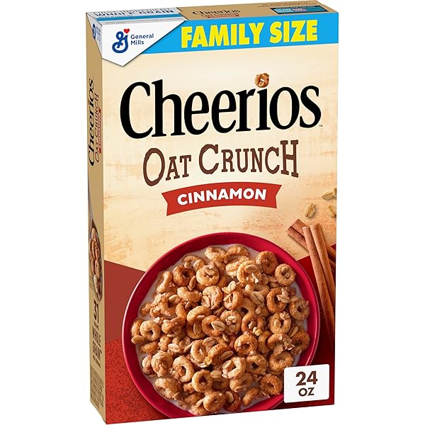 CHEERIOS OAT CRUNCH CINNAMON BREAKFAST CEREAL, MADE WITH...