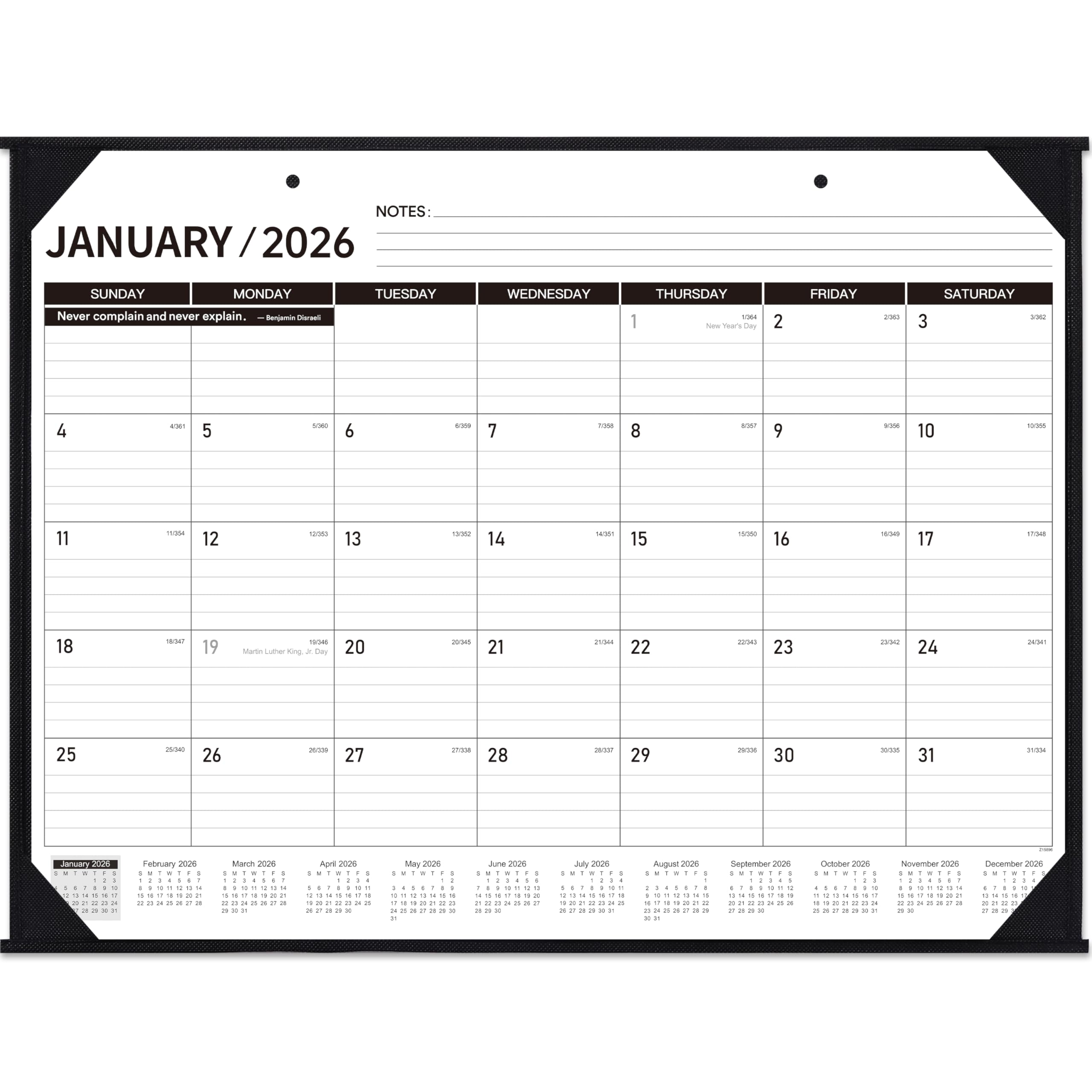 Photo 1 of 2026 Desk Calendar - JAN. 2026 – DEC. 2026, 22" x 17", Large Desk Calendar 2026, 12 Monthly Desk/Wall Calendar 2-in-1, Corner Protector, Desk Pad, Large Ruled Blocks