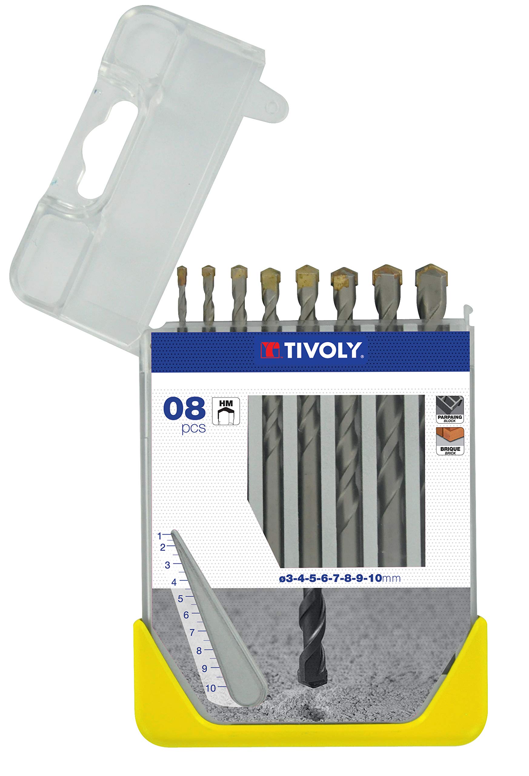 Tivoly 10900270034 B23 Set of 8 Concrete Drill BIT
