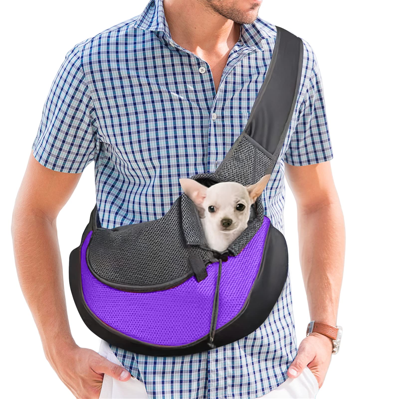 PETCUTE Dog Sling Carrier Pet Carrier Sling bags for small Dog shoulder bag Mesh Pet Travel carrier Bag