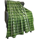 HommomH Sports Fleece Blanket 50" x 60" American Football Field Green Lawn Popular Sports Game Team Competition Vivid Lightweight Fuzzy Cozy Soft Warm Throw for Man Boy Teen, Air Conditioning