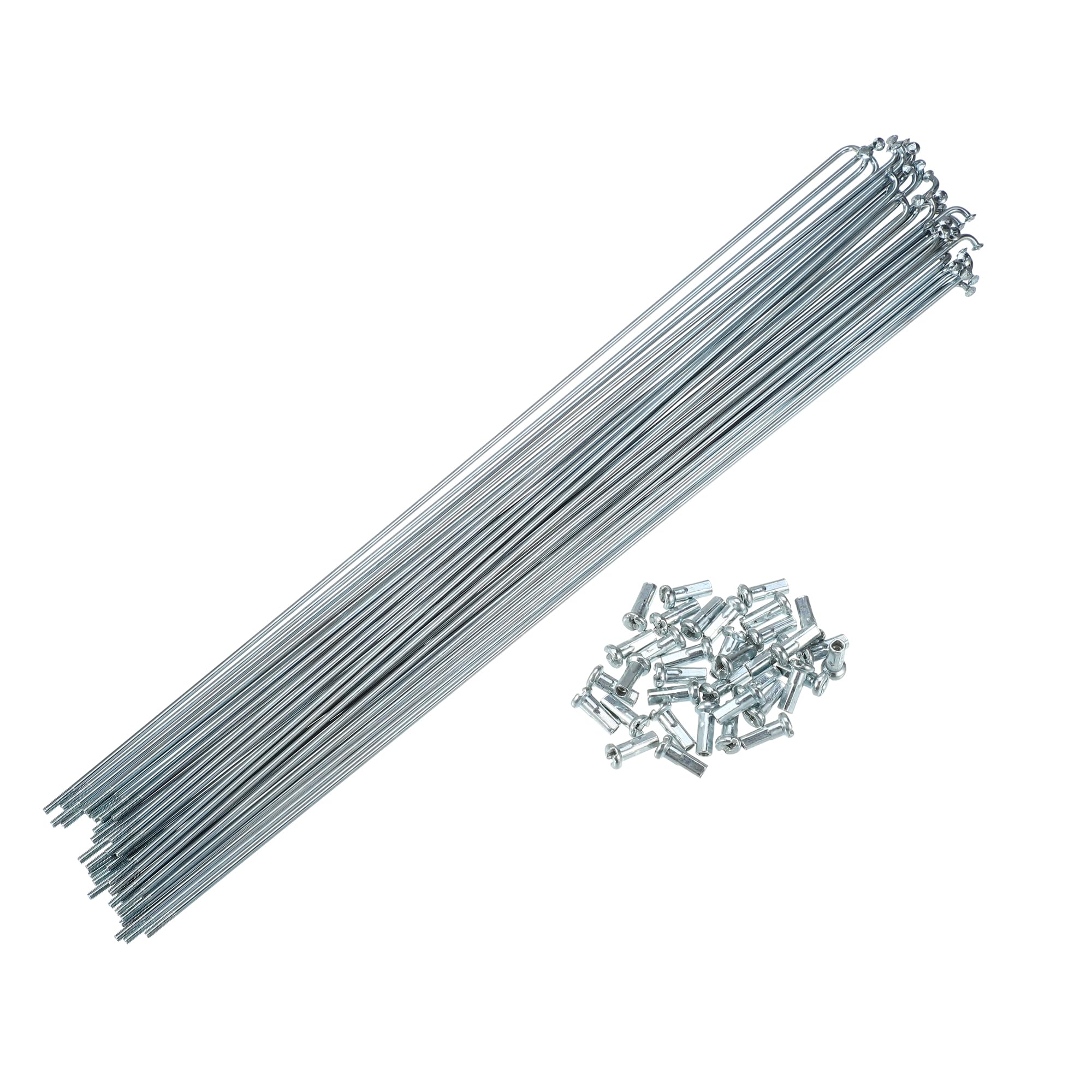 X AUTOHAUX 36 Pcs 14G J Bend 290mm Bike Bicycle Spokes with Nipples Silver Tone