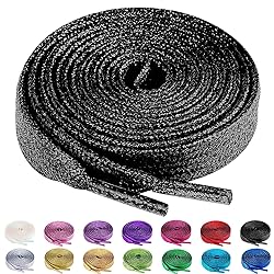 Olukssck 2 Pairs Flat Glitter Shiny Metallic Shoe