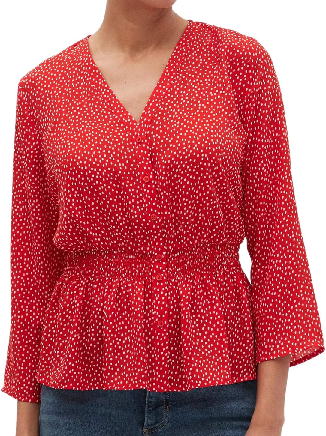 smocked waist blouse