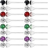 Anti Allergy Hypoallergenic Plastic Stud Earrings Set, 8 Pairs with Silicone Backs, 2-5mm Cubic Zirconia for Sensitive Ears