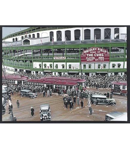 Panneau Métallique Wrigley Field – Affiche Chicago Cubs – Décoration Vintage