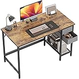 Cubiker Computer Home Office Desk with Drawers, 47 Inch Small Desk Study Writing Table, Modern Simple PC Desk, Rustic Brown