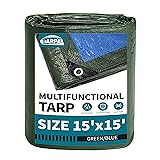 TARPAL 15x15 Feet Green Tarp Waterproof