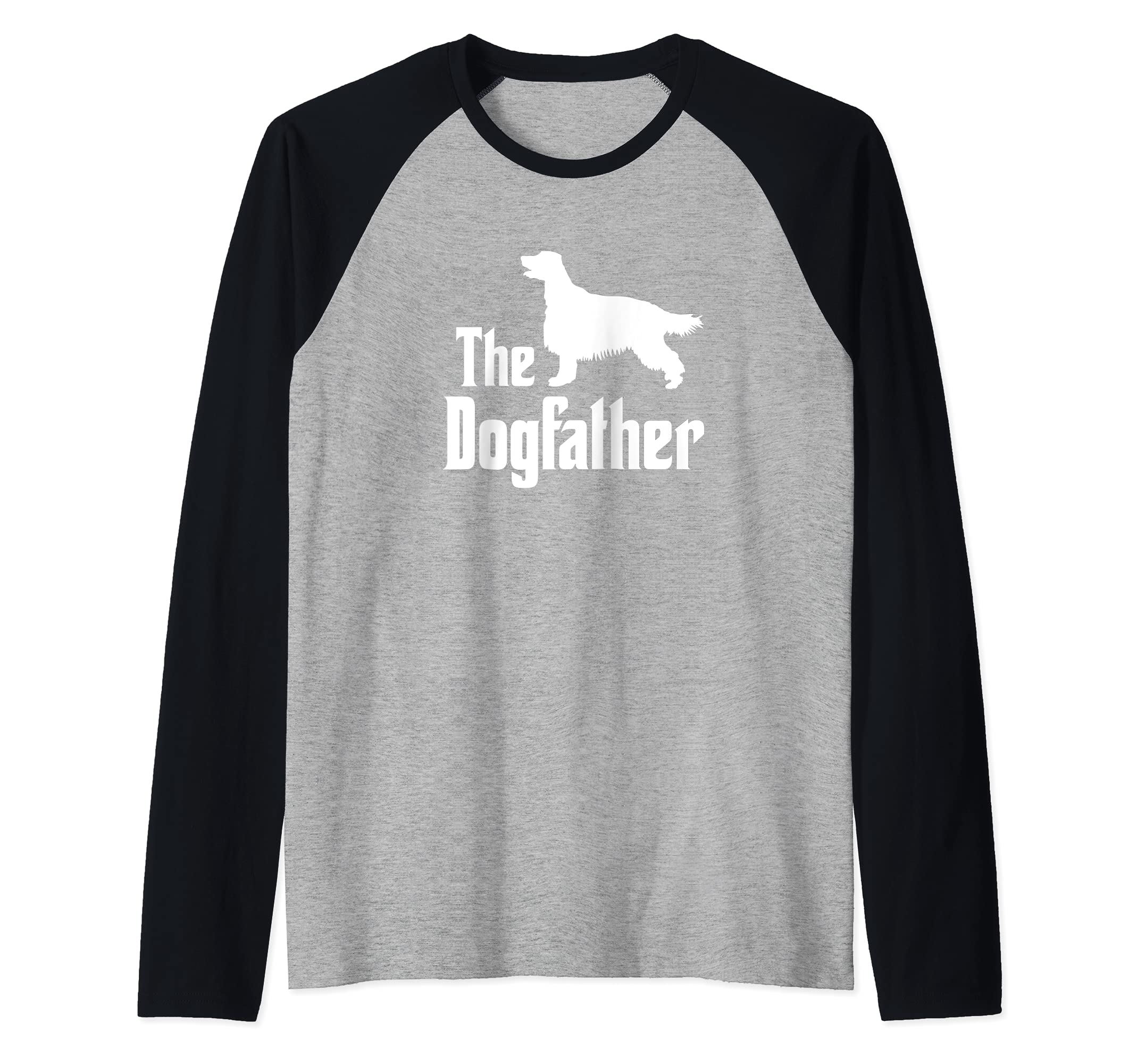The Dogfather - funny dog gift, funny Irish Setter Raglan Baseball Tee