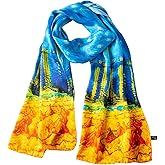 Salutto Women 100% Silk Scarves Van Gogh Painted Scarf